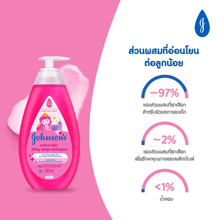 แชมพูสระผมเด็ก Johnson's Active Kids Shiny Drops Shampoo แชมพูสระผมเด็ก Johnson's Active Kids Shiny Drops Shampoo