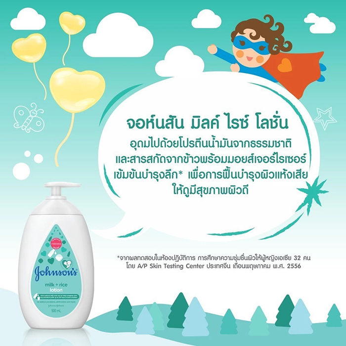โลชั่นบำรุงผิว Johnson's Milk + Rice Baby Lotion