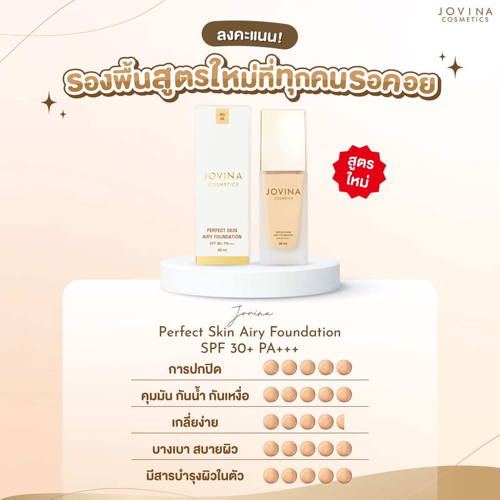 รองพื้น Jovina Perfect Skin Airy Foundation SPF30 PA+++