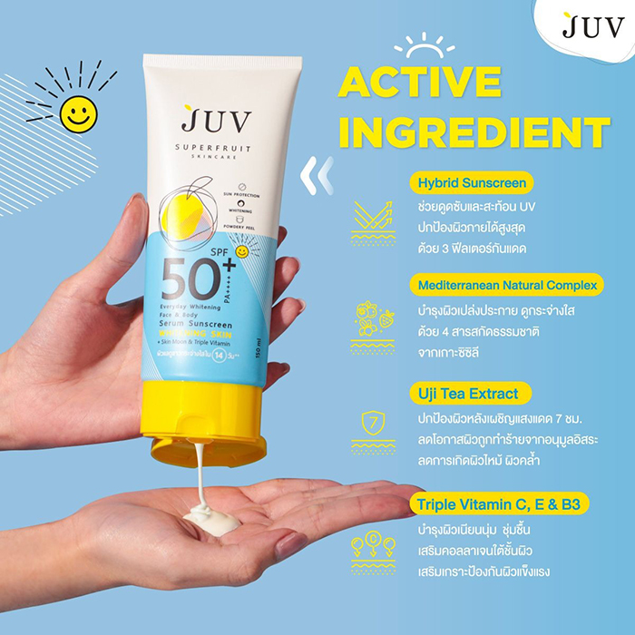 เซรั่มกันแดด JUV Everyday Whitening Face & Body Serum Sunscreen SPF50+ PA++++