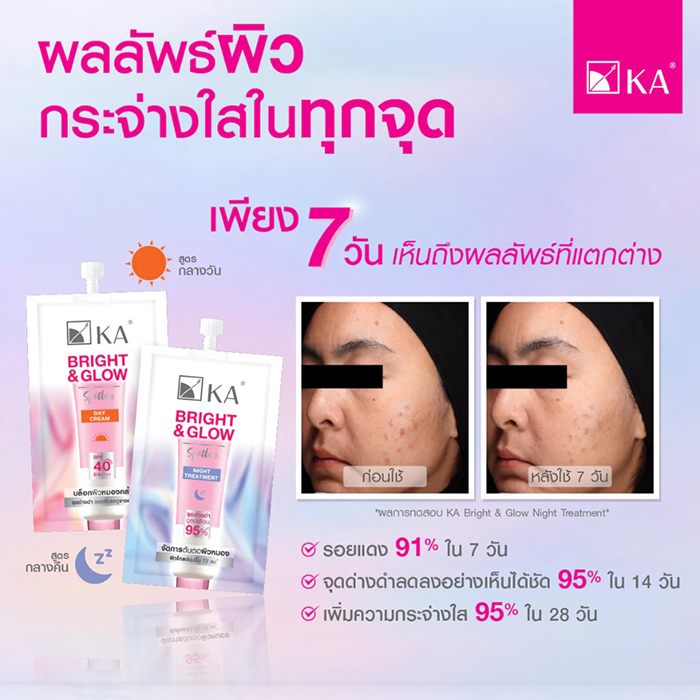 ครีมบำรุงผิวหน้าสำหรับวัน KA Bright & Glow Day Cream SPF 40 PA++++
