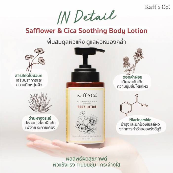 บอดี้โลชั่น Kaff & Co. Safflower & Cica Soothing Body Lotion