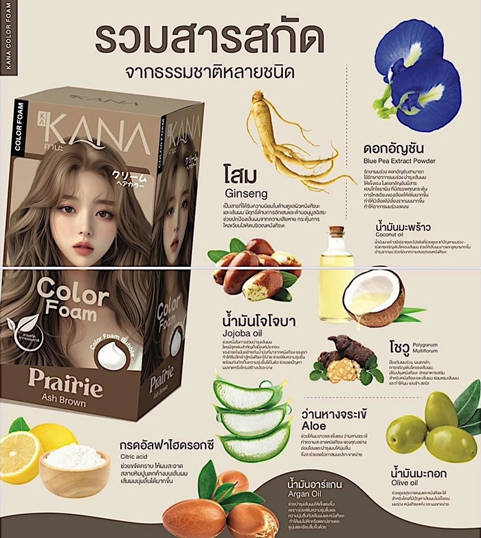 โฟมย้อมสีผม KAKANA Hair Foam Color