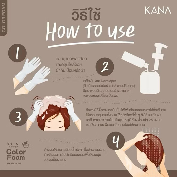โฟมย้อมสีผม KAKANA Hair Foam Color