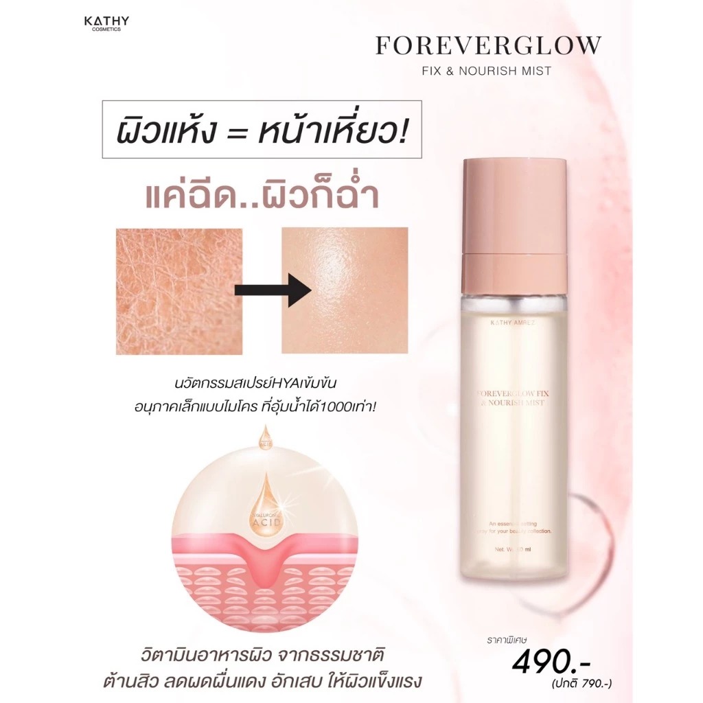 สเปร์ยน้ำแร่ Kathy Amrez Foreverglow Fix & Nourish Mist