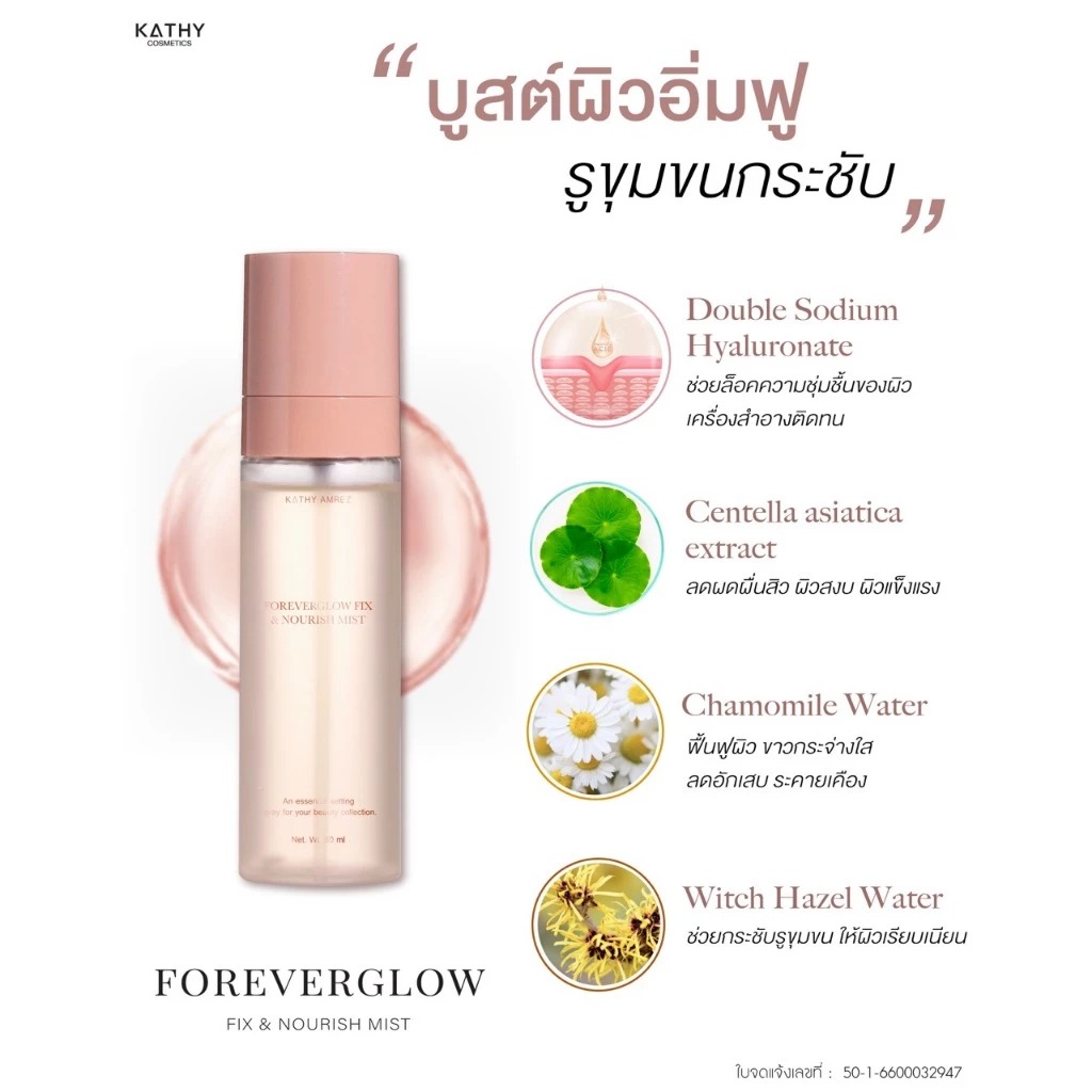 สเปร์ยน้ำแร่ Kathy Amrez Foreverglow Fix & Nourish Mist