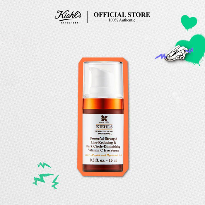 เซรั่มบำรุงผิวรอบดวงตา Kiehl's Powerful-Strength Line-Reducing & Dark Circle-Diminishing Vitamin C Eye Serum