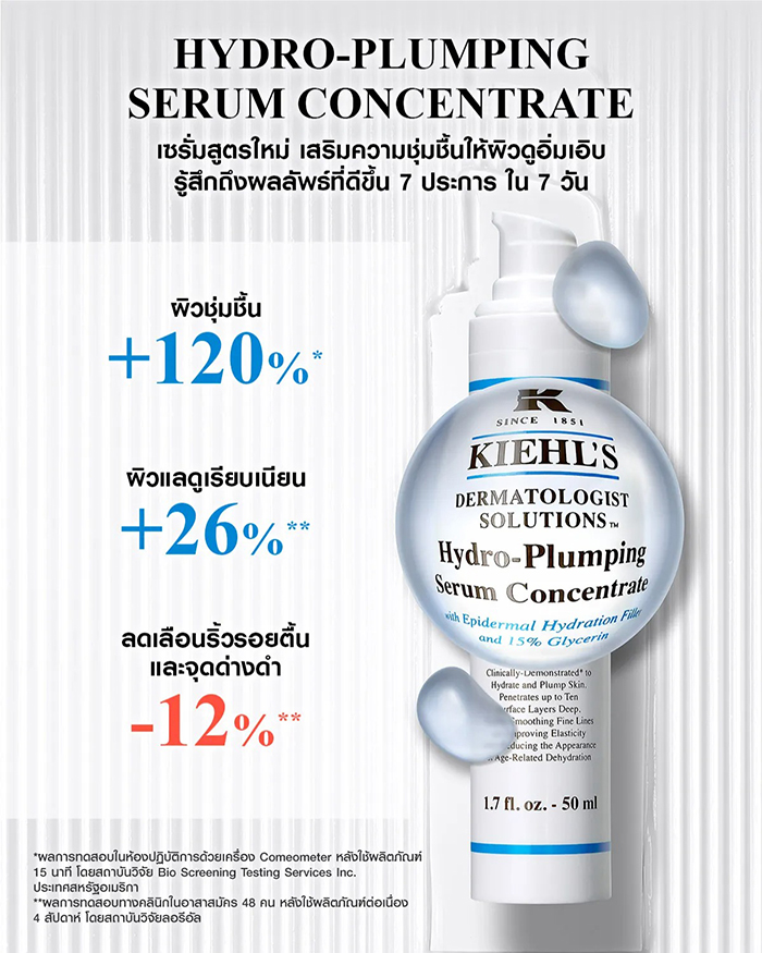 เซรั่ม Kiehl's Hydro-Plumping Serum Concentrate