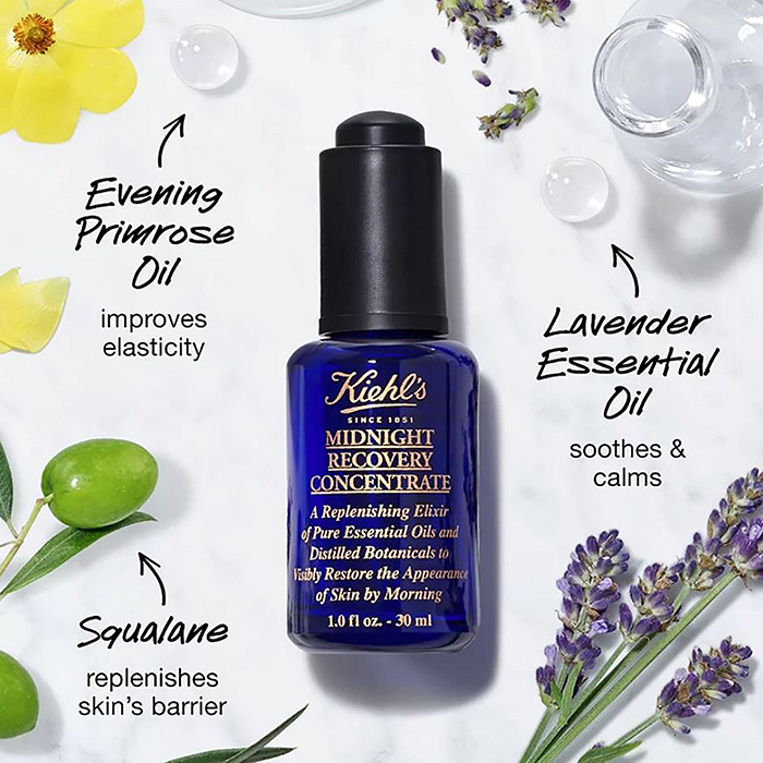 ออยล์บำรุงผิวหน้า Kiehl's Midnight Recovery Concentrate