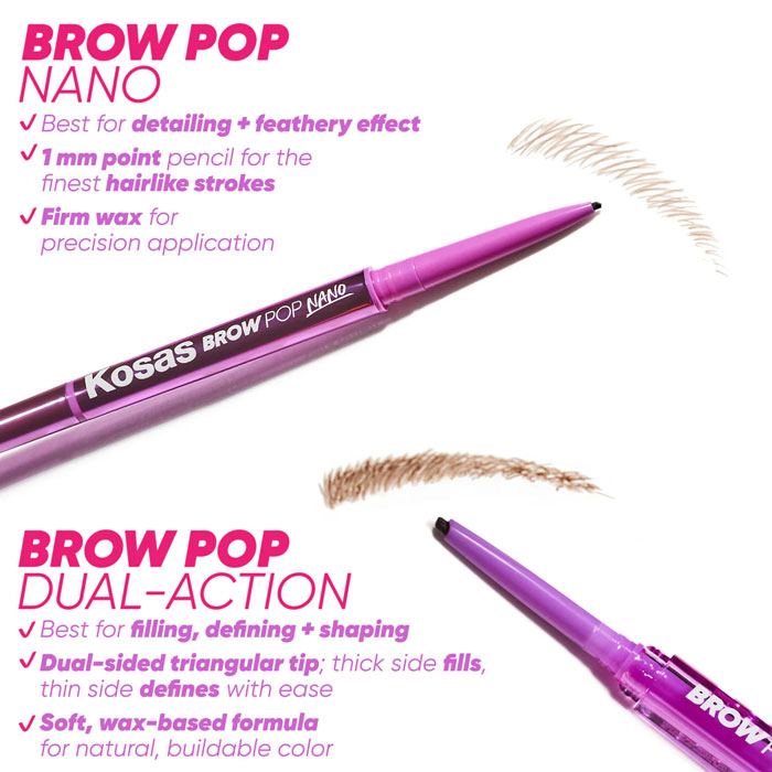 ดินสอเขียนคิ้ว Kosas Brow Pop Nano Ultra-Fine Detailing + Feathering Pencil