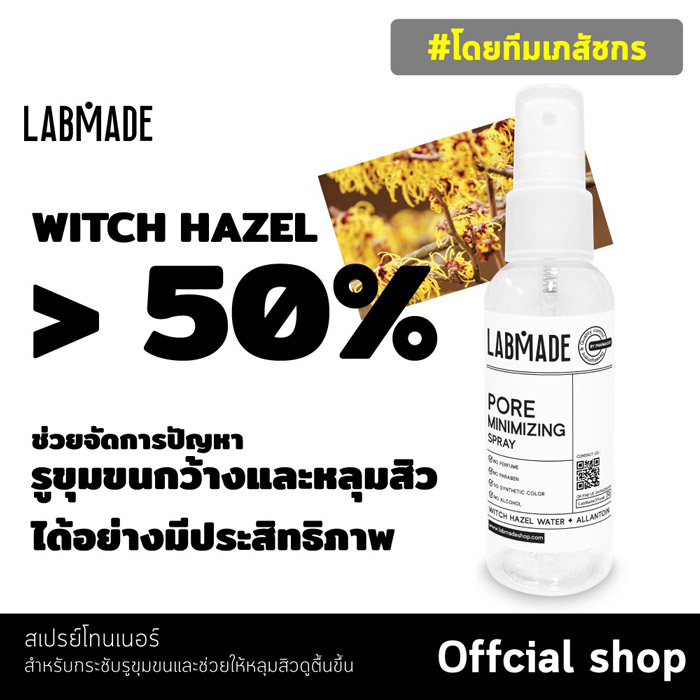 LABMADE PORE MINIMIZING SPRAY สเปรย์กระชับรูขุมขน ลดหลุมสิว ผิวเรียบเนียน เกลี่ยเมคอัพง่าย