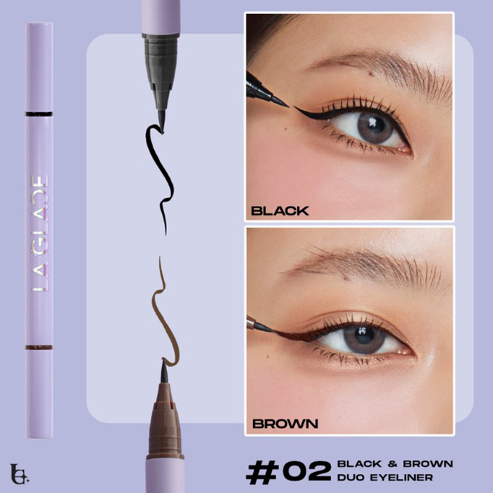 อายไลเนอร์ LA GLACE Ideal Black & Brown Duo Eyeliner