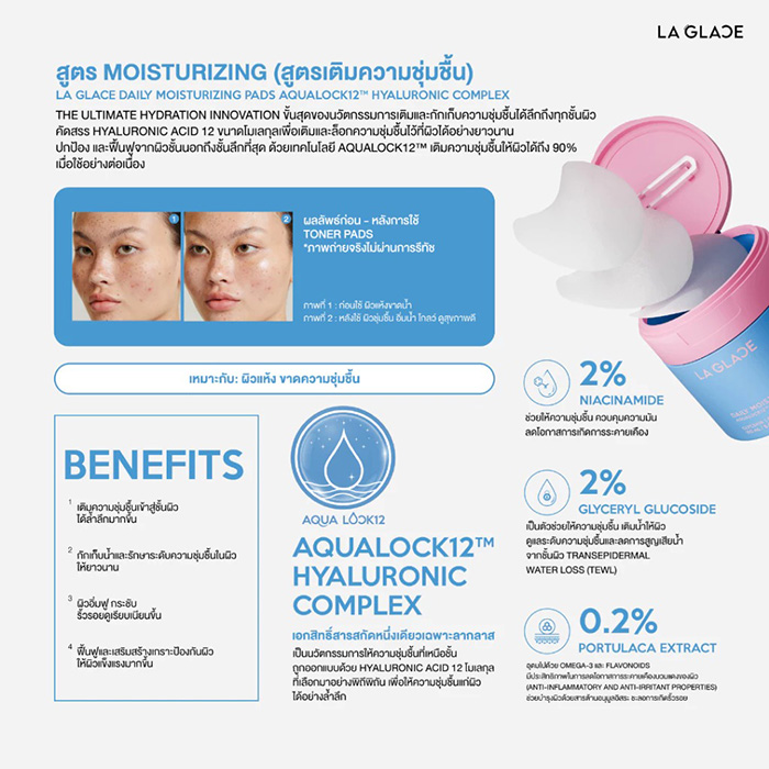 โทนเนอร์แพด LA GLACE Daily Toner Pads