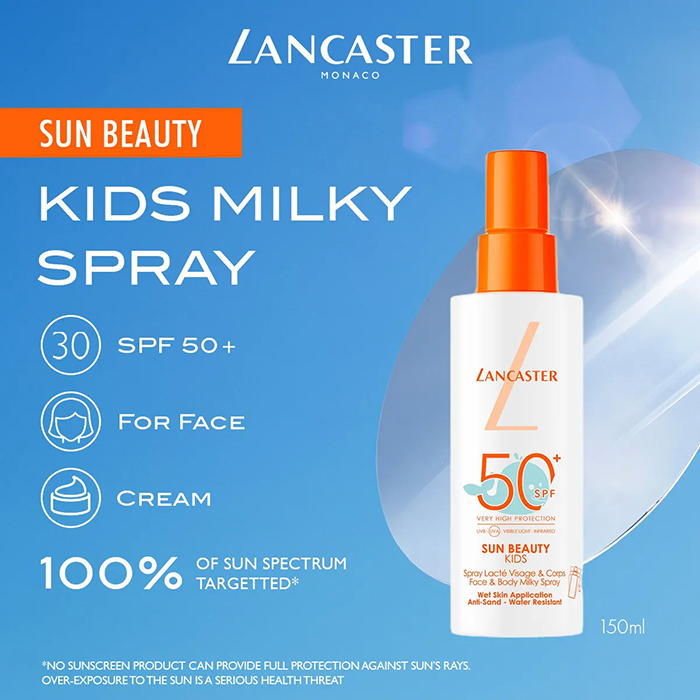 สเปรย์กันแดดสำหรับเด็ก LANCASTER Sun Beauty Kids Milky Spray SPF50 สเปรย์กันแดดสำหรับเด็ก LANCASTER Sun Beauty Kids Milky Spray SPF50
