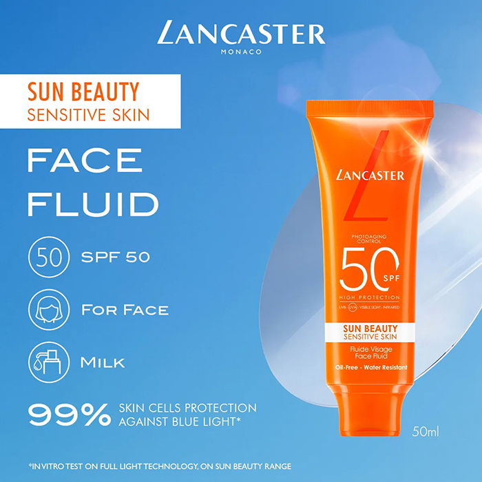 ครีมกันแดด LANCASTER Sun Beauty Sensitive Skin Face Fluid SPF50 ครีมกันแดด LANCASTER Sun Beauty Sensitive Skin Face Fluid SPF50