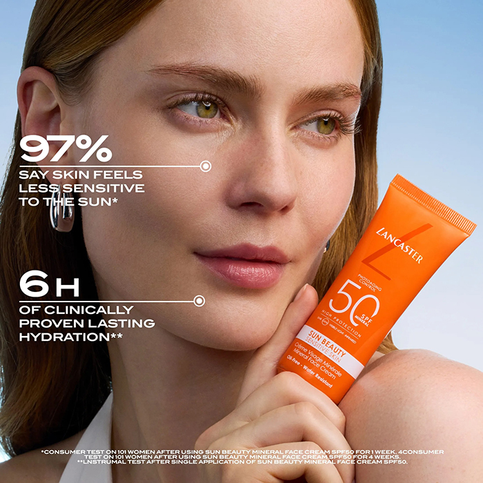 ครีมกันแดดบำรุงผิวหน้า LANCASTER Sun Beauty Sensitive Skin Mineral Face Cream SPF50