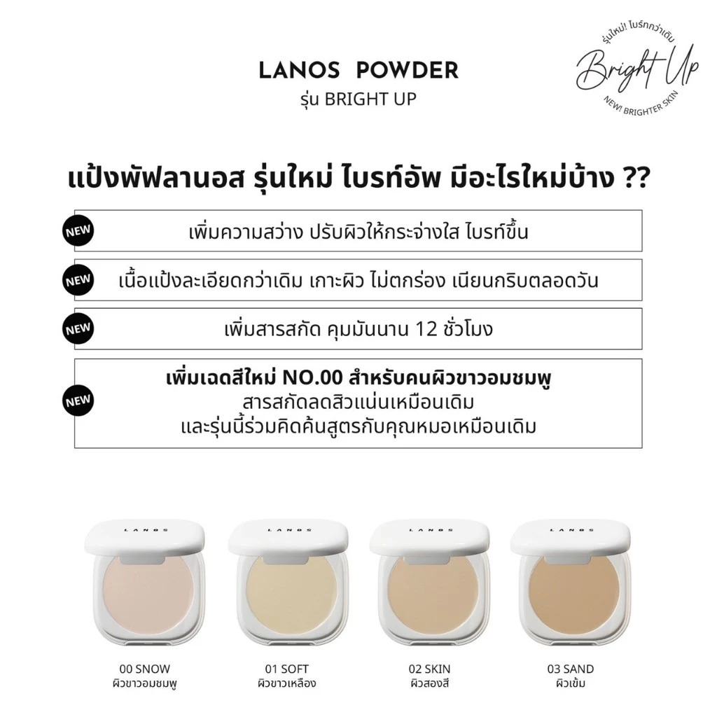 แป้งพัฟตลับขาว Lanos Acne Compact Powder