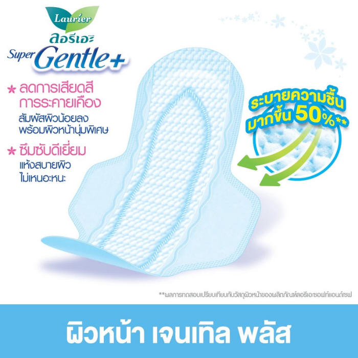 ผ้าอนามัยสำหรับช่วงกลางวัน Laurier Super Gentle Plus ผ้าอนามัยสำหรับช่วงกลางวัน Laurier Super Gentle Plus