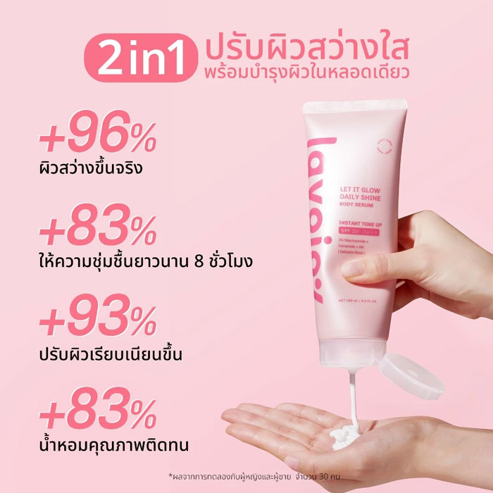 โลชั่นโทนอัพ Lavojoy Let It Glow Daily Shine Body Serum Delicate Rose