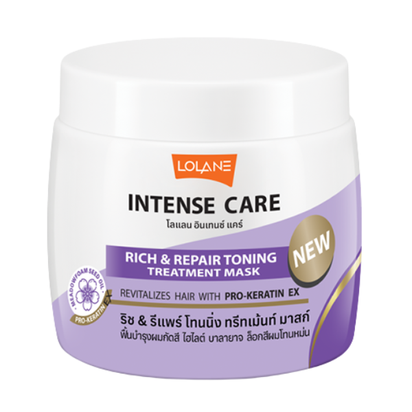 ทรีตเมนต์บำรุงเส้นผมสำหรับผมกัดสี ล็อกสีผมโทนหม่น Lolane Rich & Repair Toning Treatment Mask Revitalizes Hair with Pro-Keratin EX