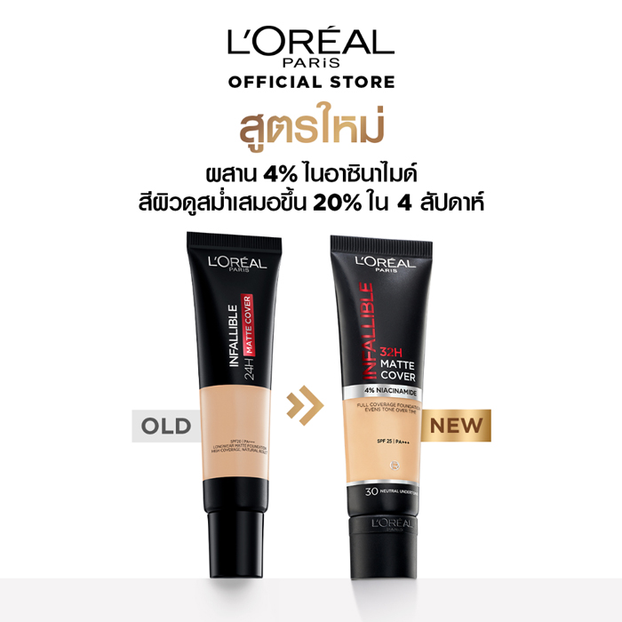 รองพื้นเนื้อแมท L'Oréal Infallible 32H Matte Cover Foundation