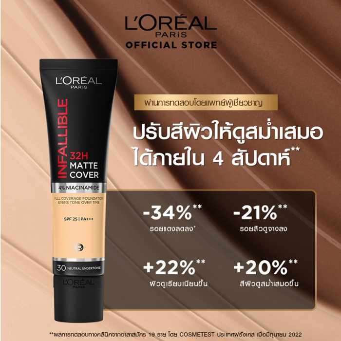 รองพื้นเนื้อแมท L'Oréal Infallible 32H Matte Cover Foundation