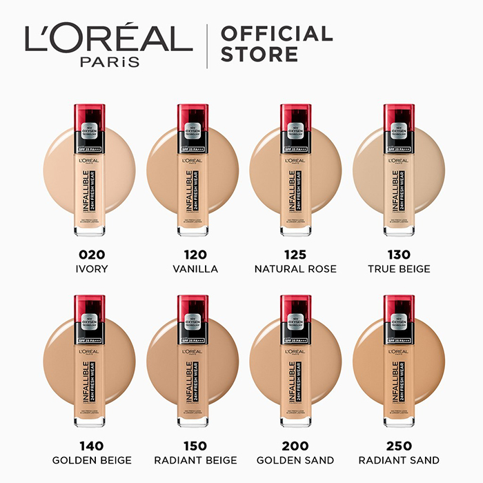 รองพื้นสูตรน้ำ L'ORÉAL PARIS Infallible 24H Fresh Wear Liquid Foundation