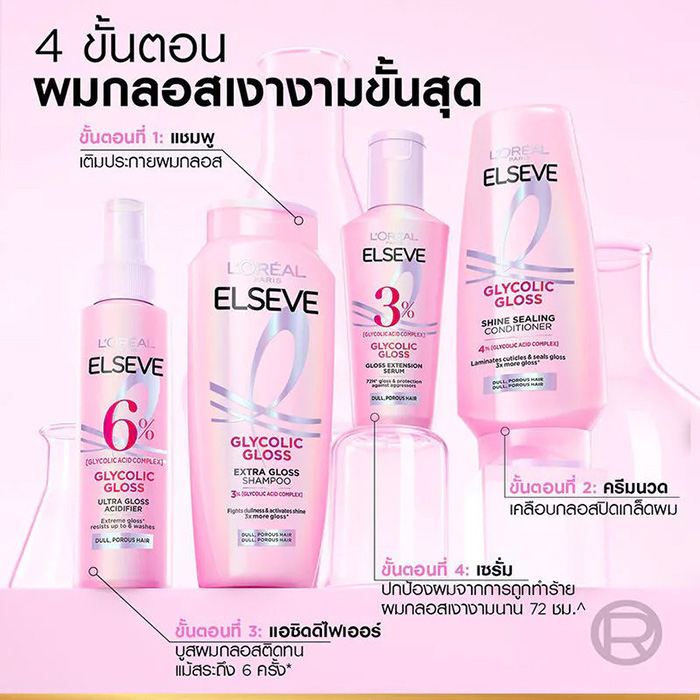 ครีมนวดผม L'Oreal Paris Elseve Glycolic Gloss Shine Sealing Conditioner