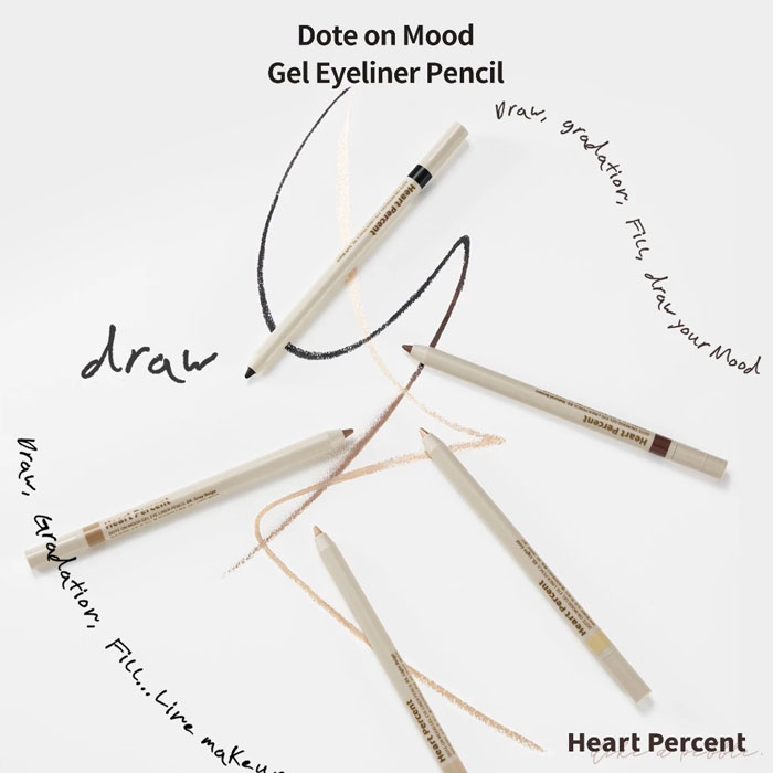 ดินสอเขียนขอบตา Heart Percent Dote On Mood Gel Eyeliner Pencil