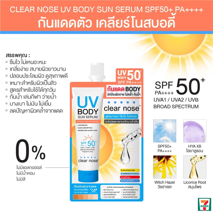 ครีมกันแดดสำหรับผิวกาย Clear Nose UV Body Sun Serum SPF50+ PA++++