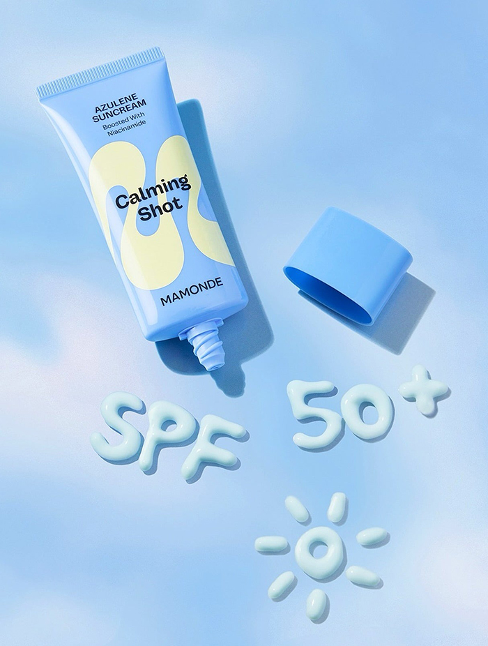 ครีมกันแดด MAMONDE Calming Shot Azulene Sun Cream SPF50+ PA++++