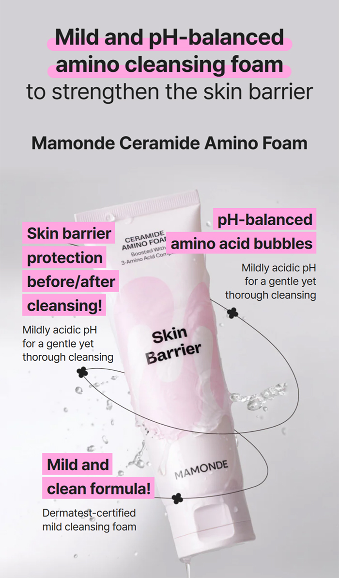 โฟมล้างหน้า MAMONDE Ceramide Amino Foam