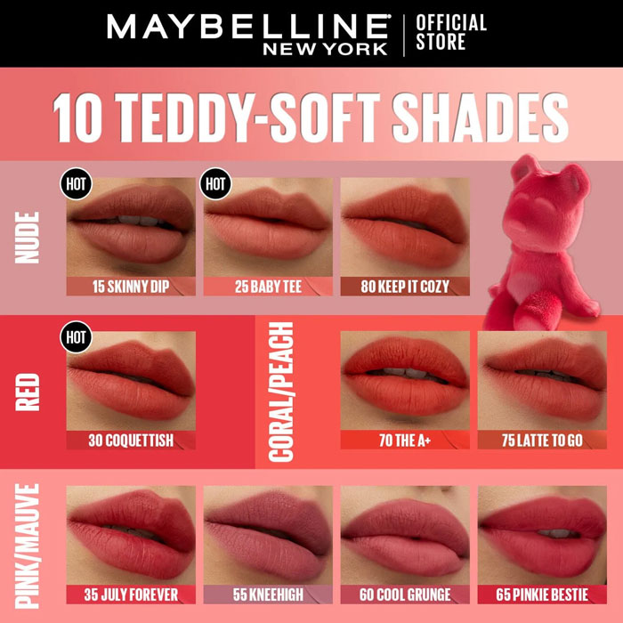 ลิปทินท์ Maybelline Super Stay Teddy Tint