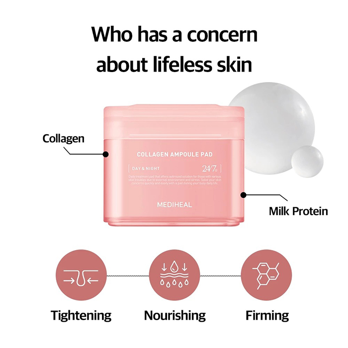 โทนเนอร์แพด Mediheal Collagen Ampoule Pad