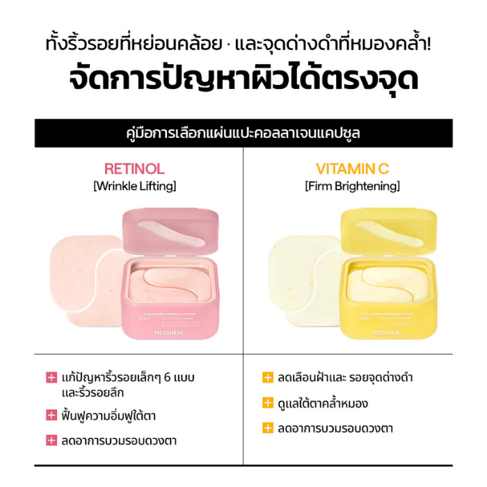 แผ่นแปะใต้ตา MEDIHEAL Collagen Capsule Patch EX แผ่นแปะใต้ตา MEDIHEAL Collagen Capsule Patch EX