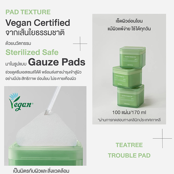 โทนเนอร์แพด Mediheal Teatree Trouble Pad