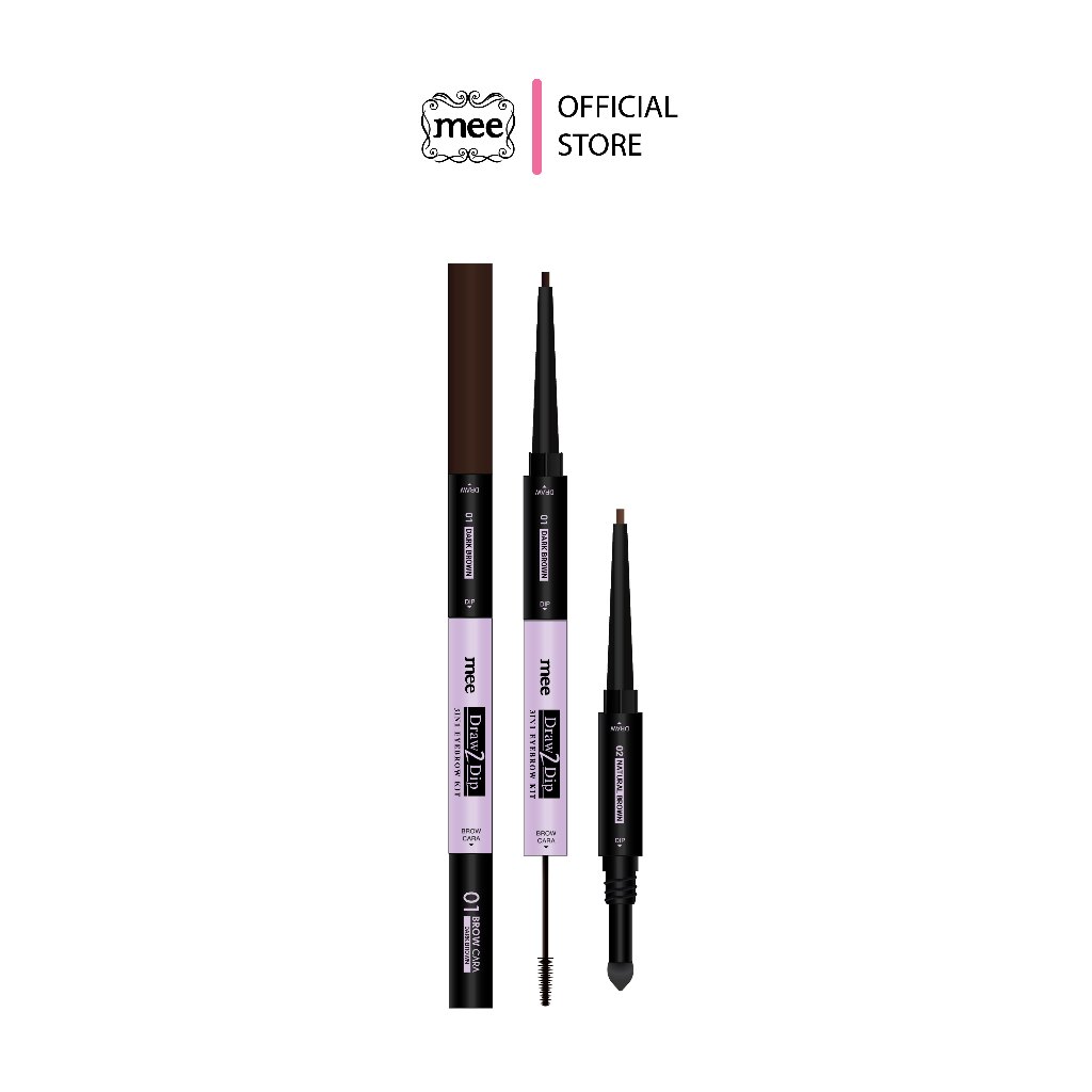 ดินสอเขียนคิ้ว Mee Draw 2 Dip 3IN1 Eyebrow Kits