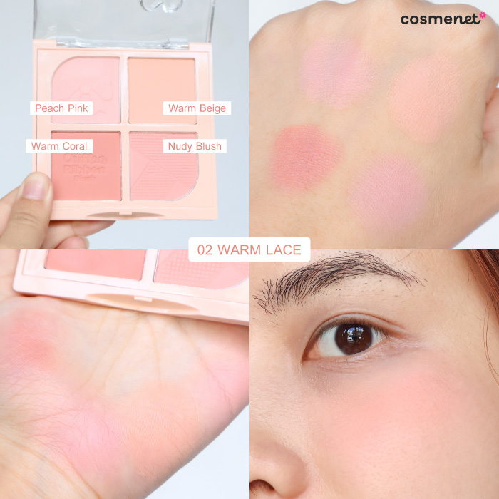 บลัชออน Meilinda Chiffon Ribbon Blush #02 Warm Lace