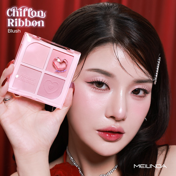 บลัชออน Meilinda Chiffon Ribbon Blush Amour Moment Collection บลัชออน Meilinda Chiffon Ribbon Blush Amour Moment Collection