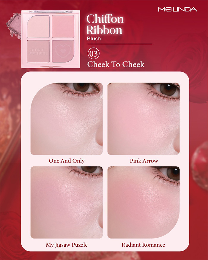 บลัชออน Meilinda Chiffon Ribbon Blush Amour Moment Collection บลัชออน Meilinda Chiffon Ribbon Blush Amour Moment Collection