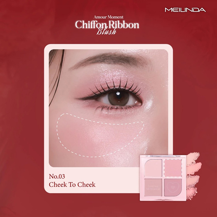 บลัชออน Meilinda Chiffon Ribbon Blush Amour Moment Collection บลัชออน Meilinda Chiffon Ribbon Blush Amour Moment Collection