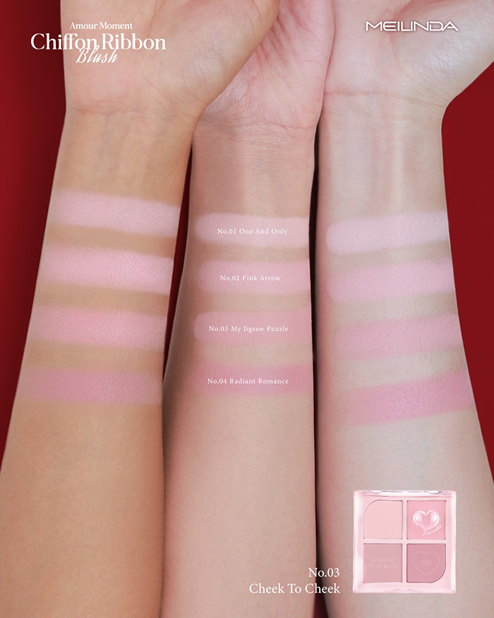 บลัชออน Meilinda Chiffon Ribbon Blush Amour Moment Collection บลัชออน Meilinda Chiffon Ribbon Blush Amour Moment Collection