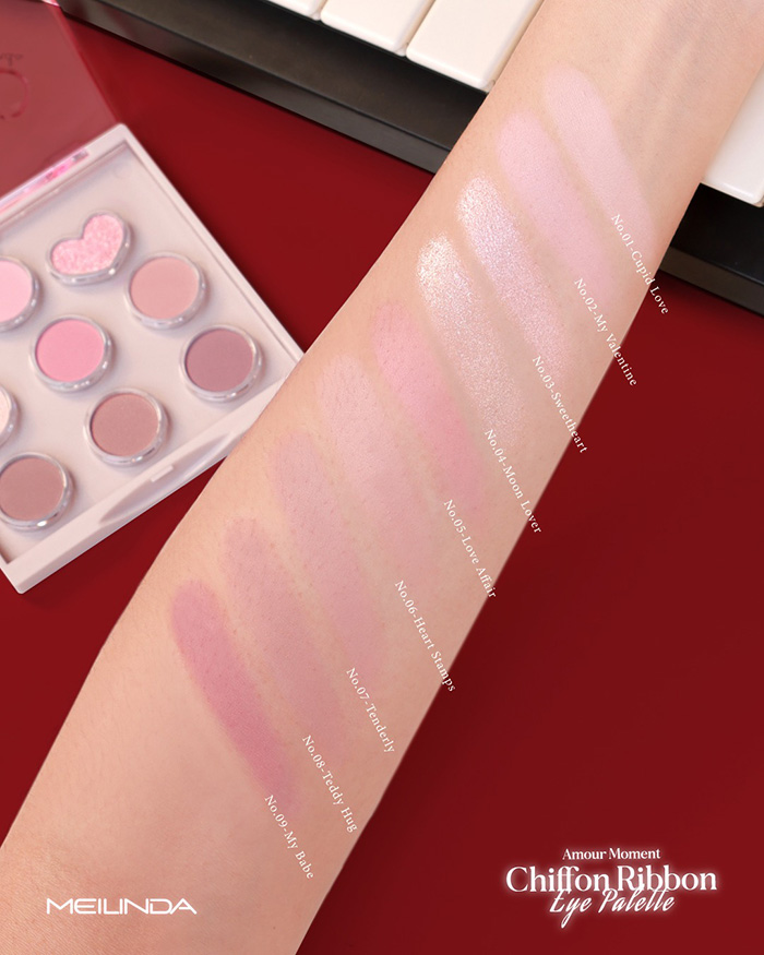 อายแชโดว์ Meilinda Chiffon Ribbon Eye Palette Amour Moment Collection อายแชโดว์ Meilinda Chiffon Ribbon Eye Palette Amour Moment Collection