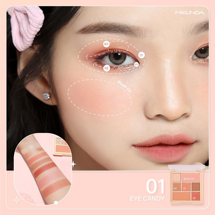 พาเลทอายแชโดว์ MEILINDA Color Code Blush & Eye Palette