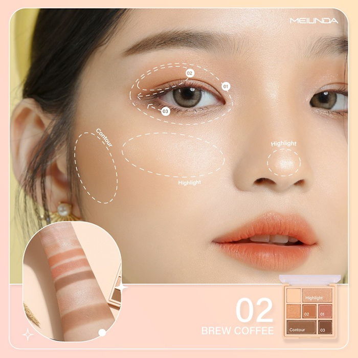 พาเลทอายแชโดว์ MEILINDA Color Code Blush & Eye Palette