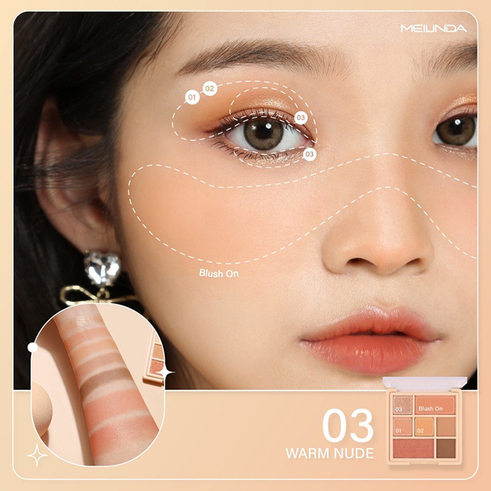 พาเลทอายแชโดว์ MEILINDA Color Code Blush & Eye Palette