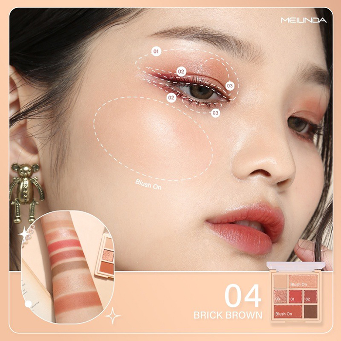 พาเลทอายแชโดว์ MEILINDA Color Code Blush & Eye Palette