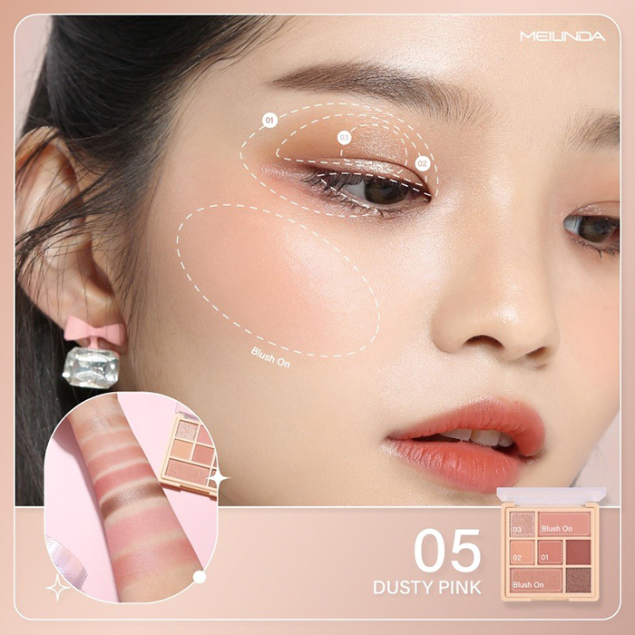 พาเลทอายแชโดว์ MEILINDA Color Code Blush & Eye Palette
