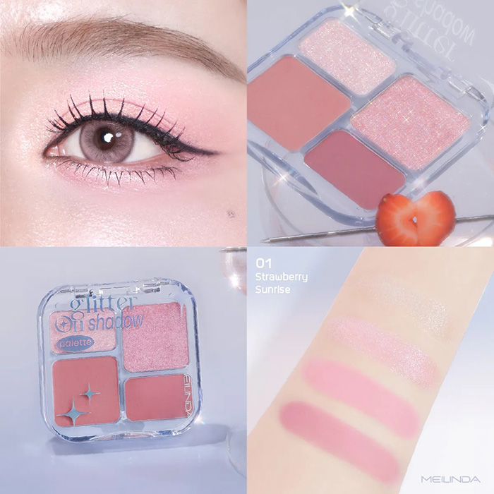 พาเลทอายแชโดว์ Meilinda Glitter On Shadow Palette