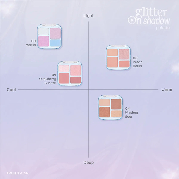 พาเลทอายแชโดว์ Meilinda Glitter On Shadow Palette